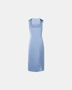 Robe midi satinée bleue hortensia_5