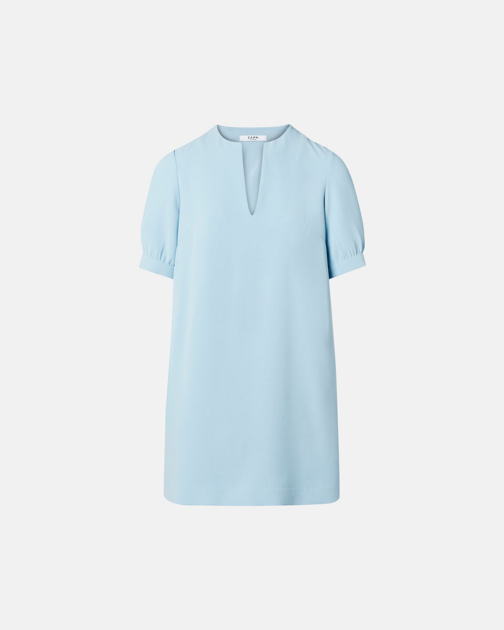 Sky blue crepe straight dress_4