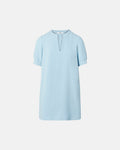 Sky blue crepe straight dress_4