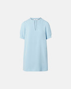 Sky blue crepe straight dress_4