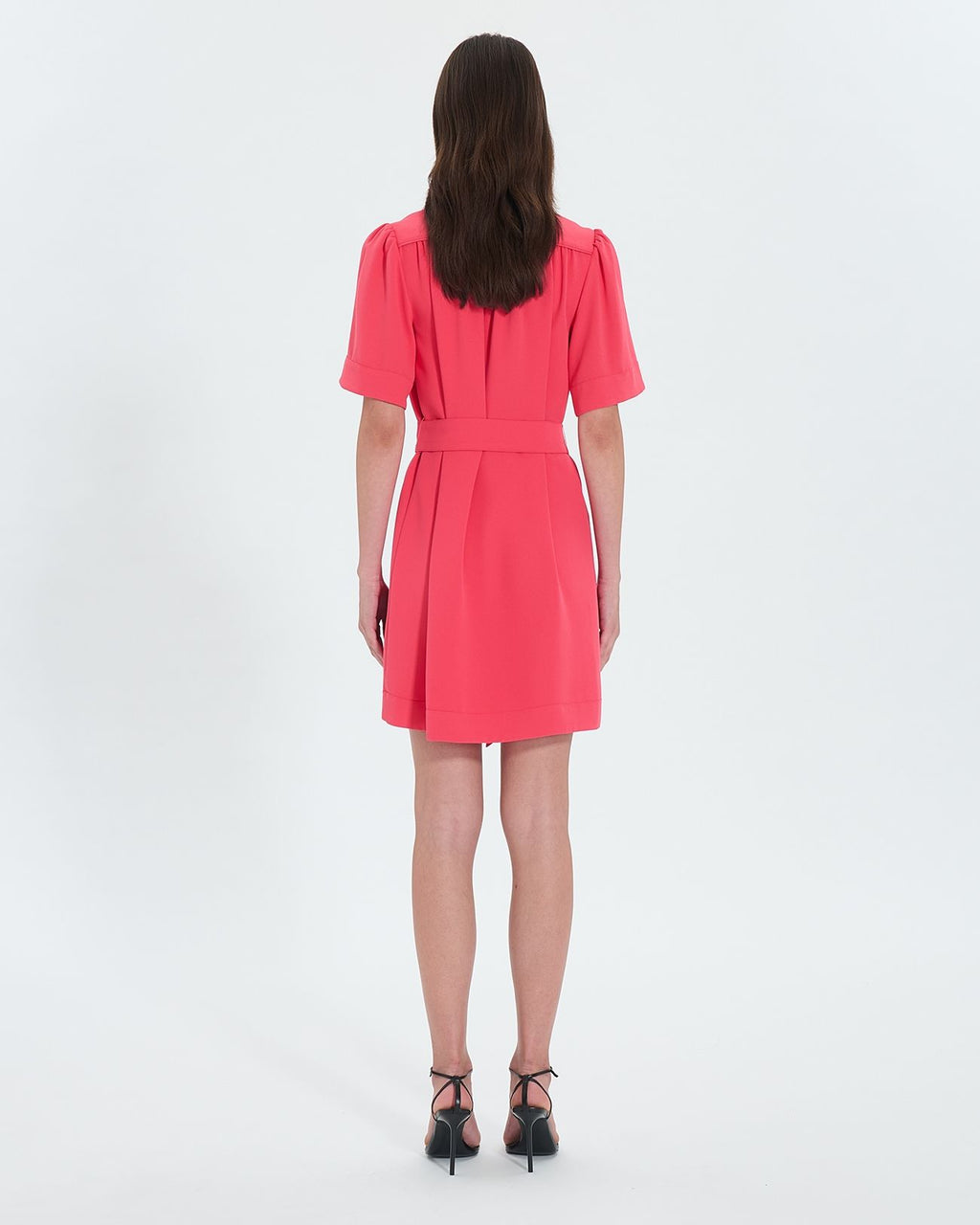 Vestido recto entallado coral_3