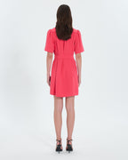 Vestido recto entallado coral_3