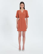 Vestido recto crepe ladrillo_1
