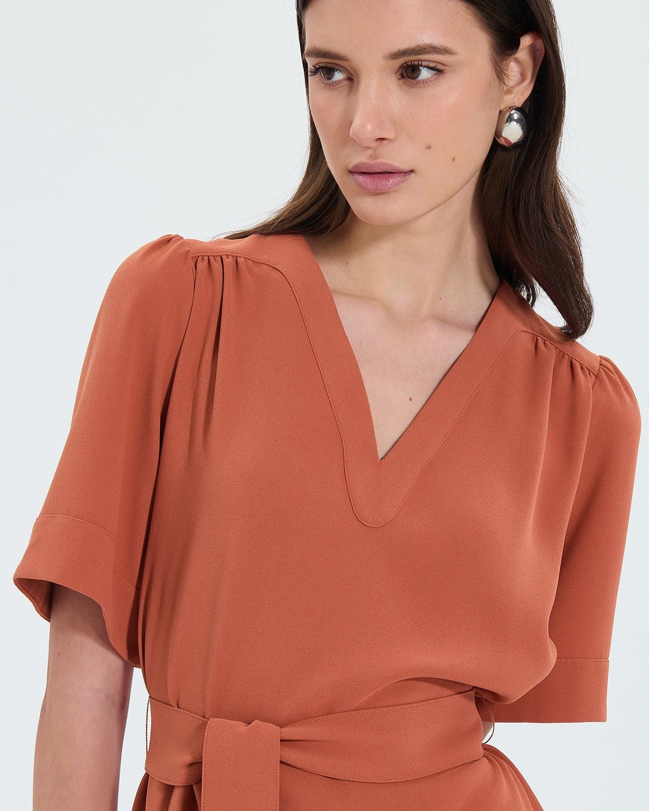 Vestido recto crepe ladrillo_2