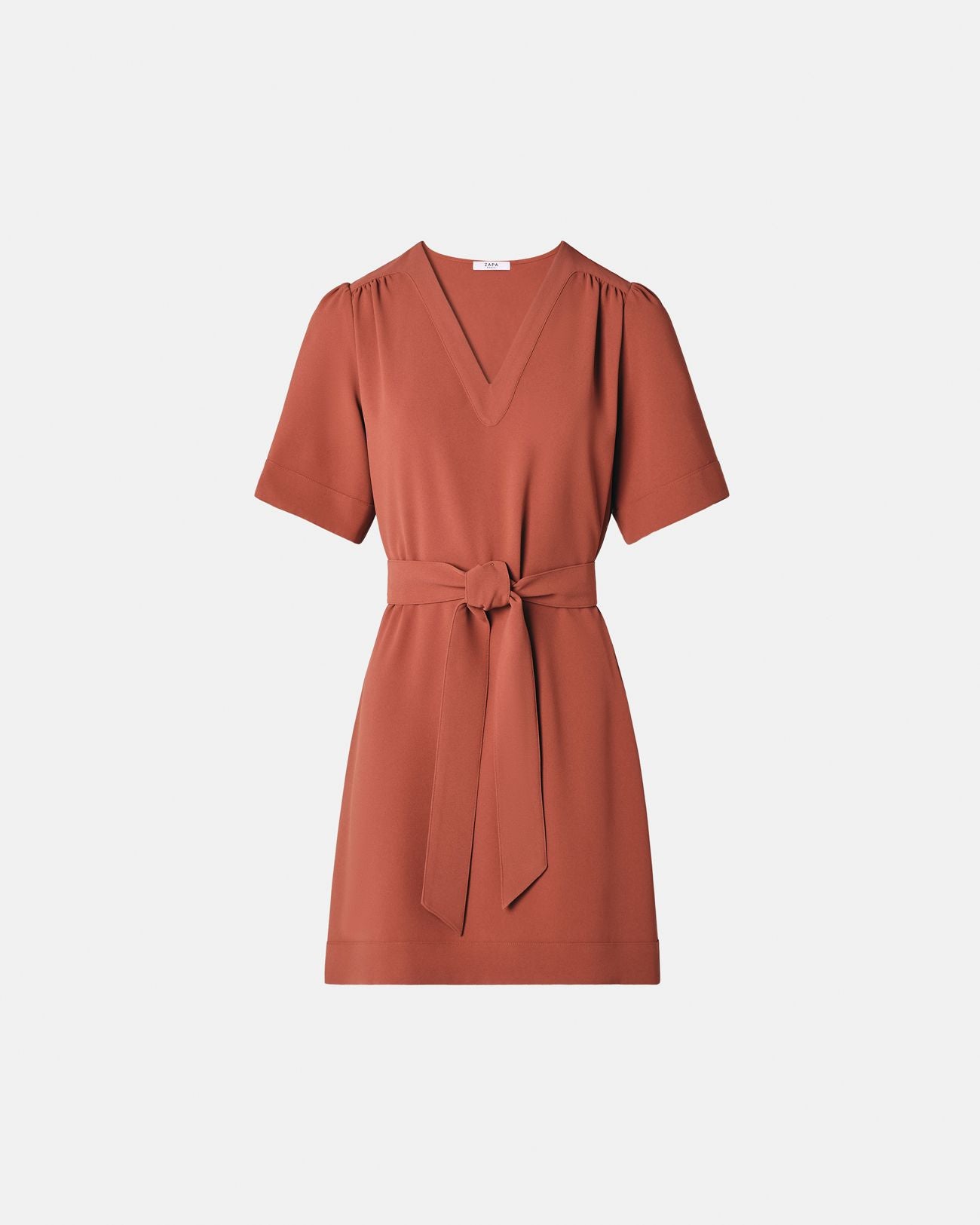 Vestido recto crepe ladrillo_4