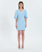 Vestido corto crepe celeste_1