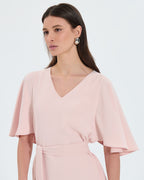 Robe courte en crêpe nude_2