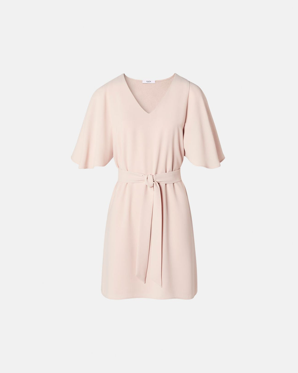 Robe courte en crêpe nude_4