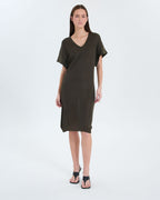 Robe en maille fine kaki_1