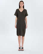 Robe en maille fine kaki_4