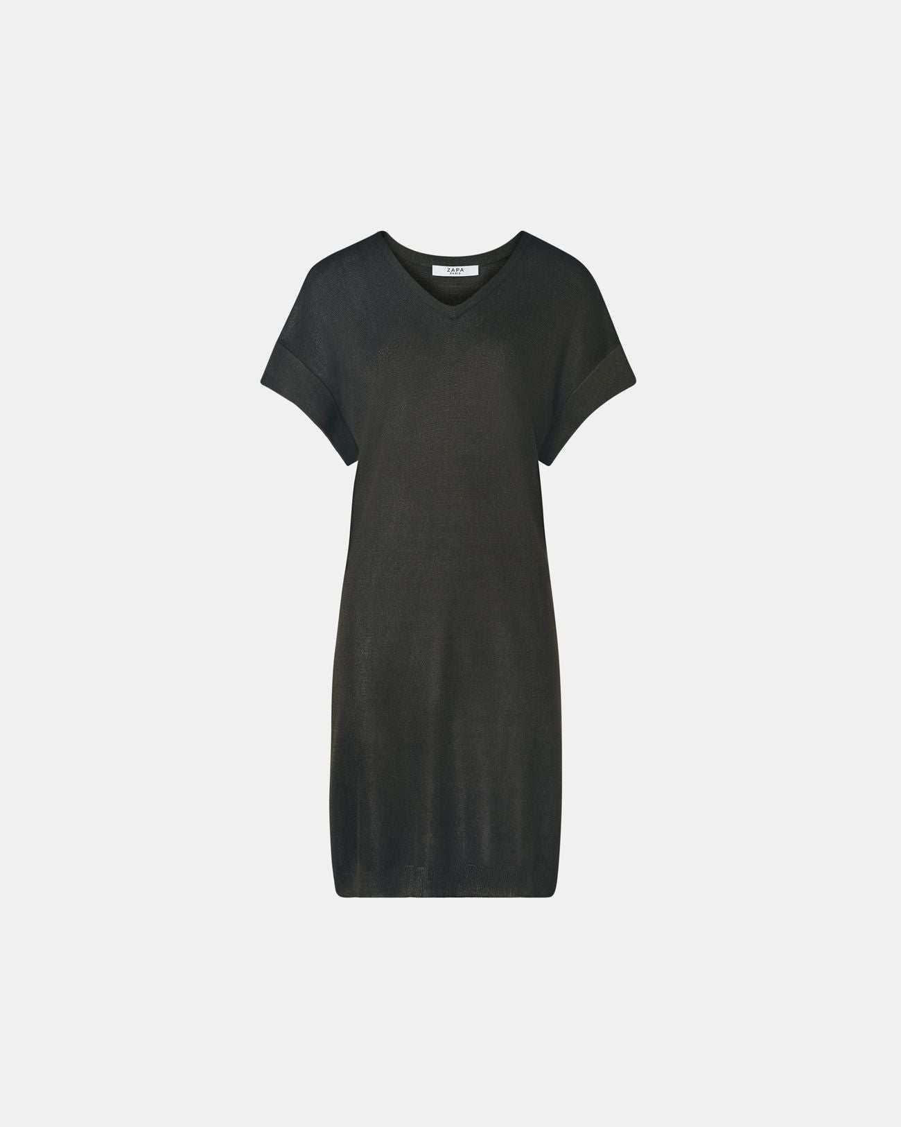 Robe en maille fine kaki_5