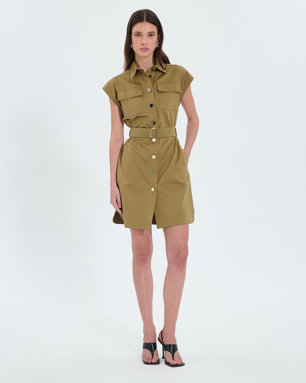 Vestido camisero caqui_1