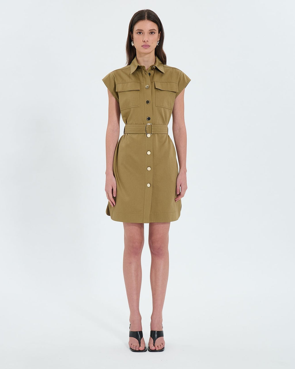Vestido camisero caqui_4