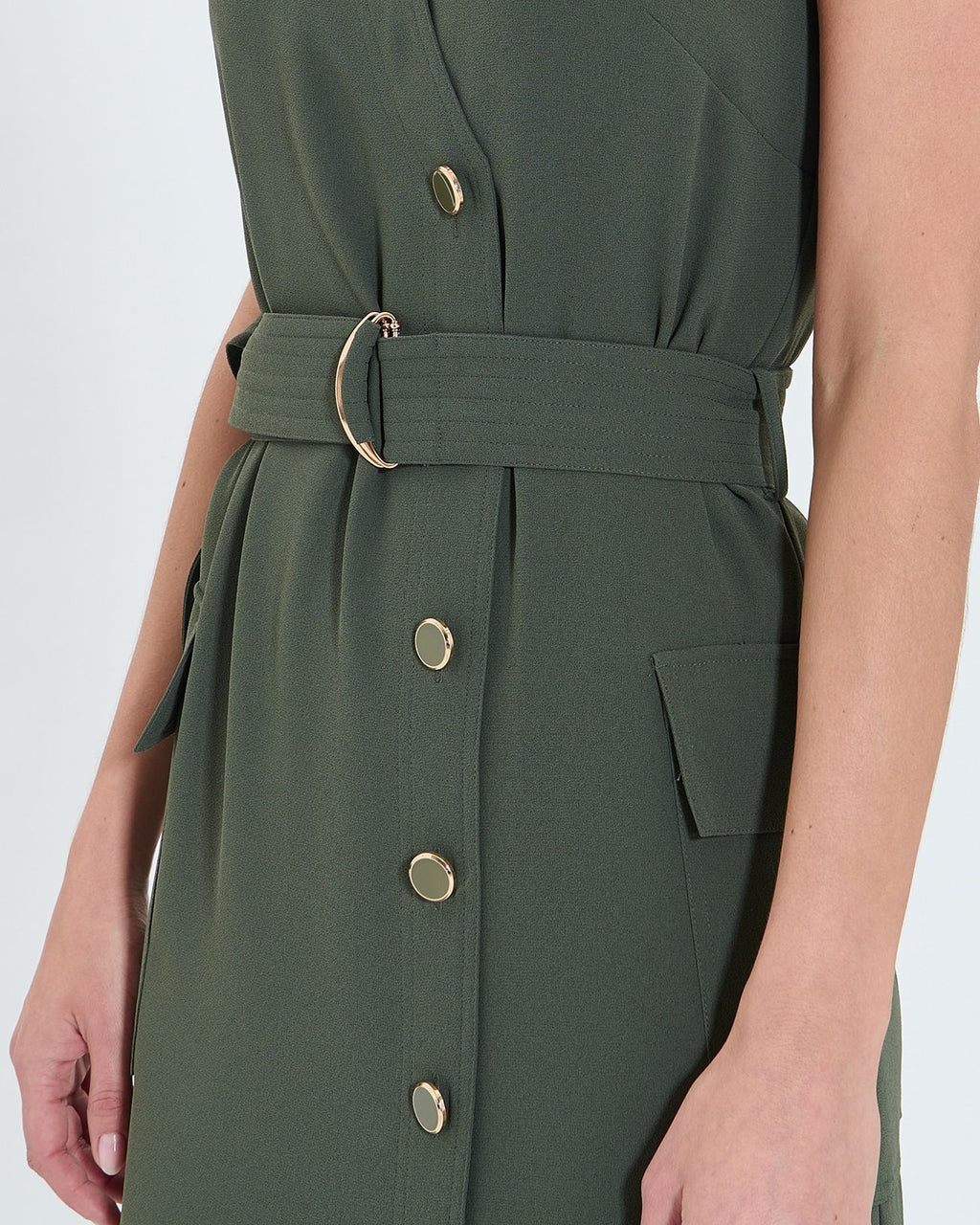 Vestido largo crepe caqui_2