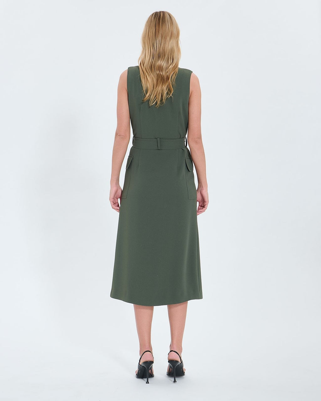 Vestido largo crepe caqui_3