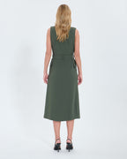Vestido largo crepe caqui_3