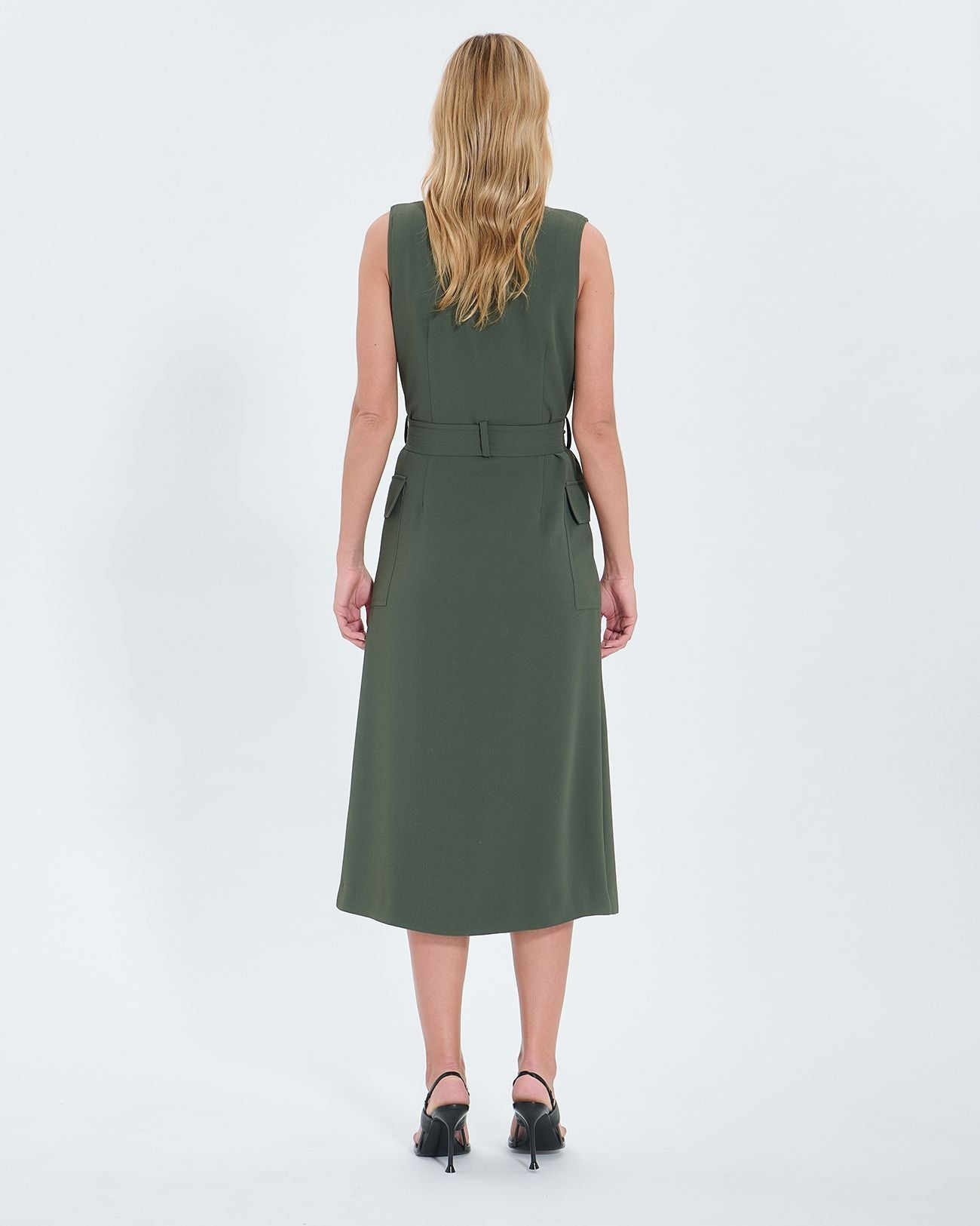Vestido largo crepe caqui_3