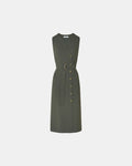 Vestido largo crepe caqui_5