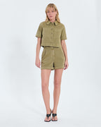 Khaki denim shorts_2