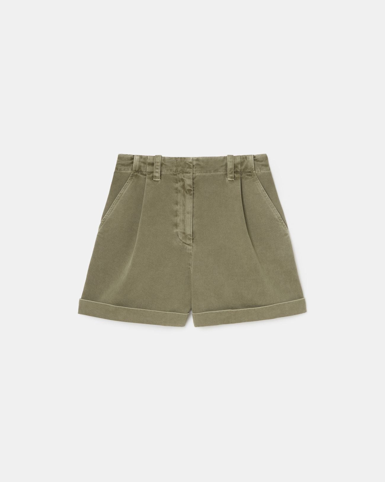 Khaki denim shorts_4