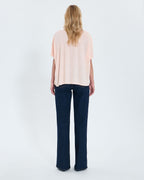 T-shirt col V en lin nude_3