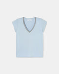 Camiseta cuello pico celeste_5