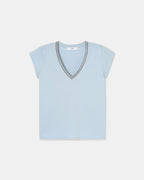 Camiseta cuello pico celeste_5