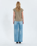 Tee-shirt col V kaki_3
