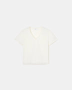 Tee-shirt ajusté en coton écru_5