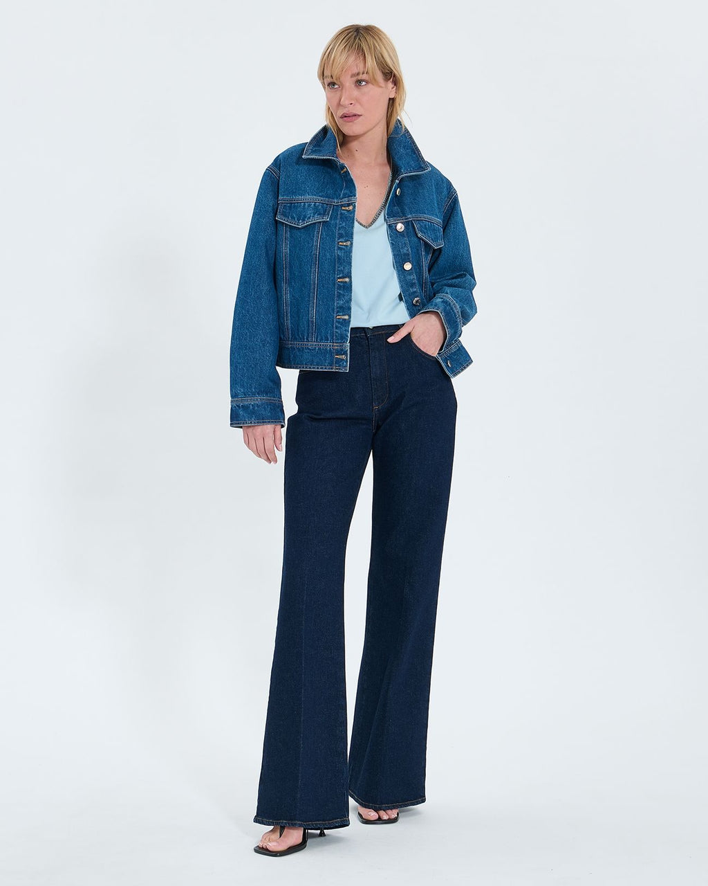 Camiseta ajustada algodón azul cielo_2