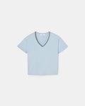 Camiseta entallada algodón azul cielo_5