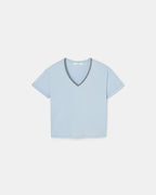 Camiseta entallada algodón azul cielo_5