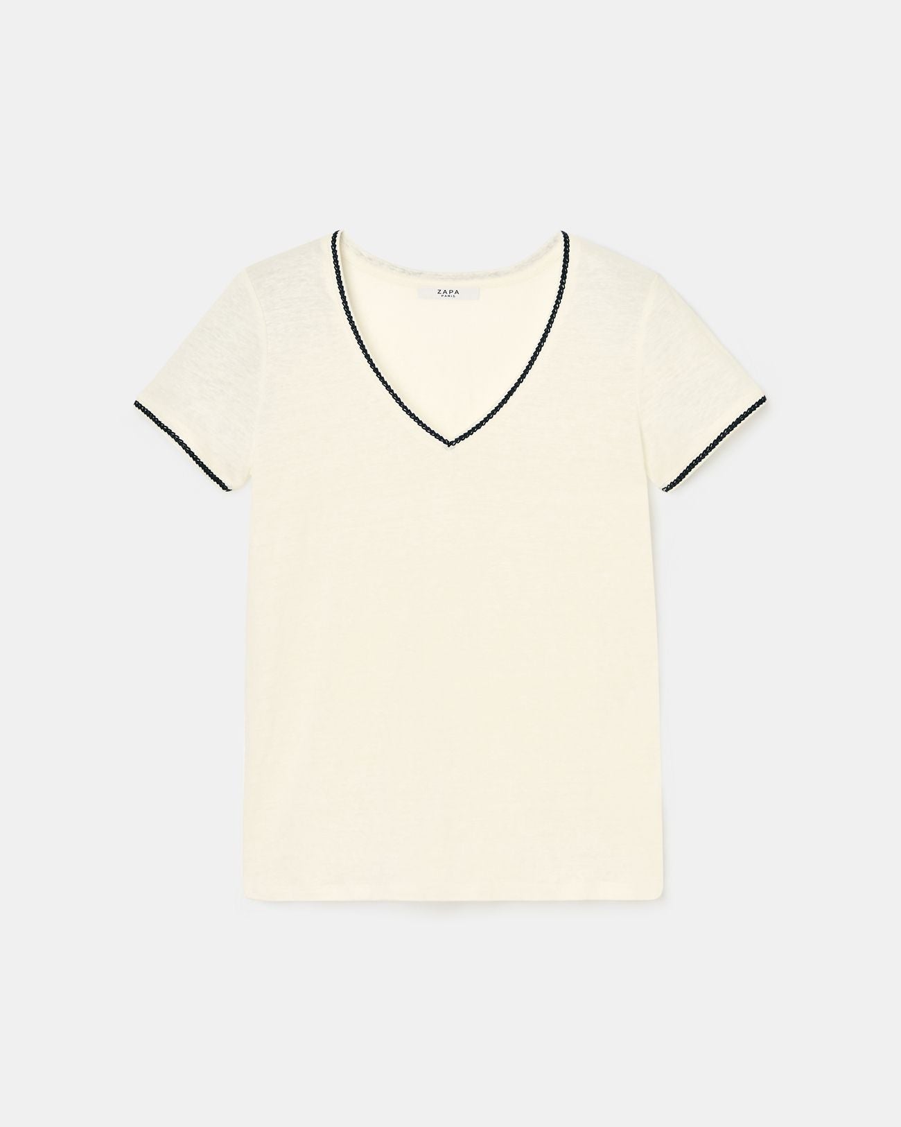 Tee-shirt en lin écru_5