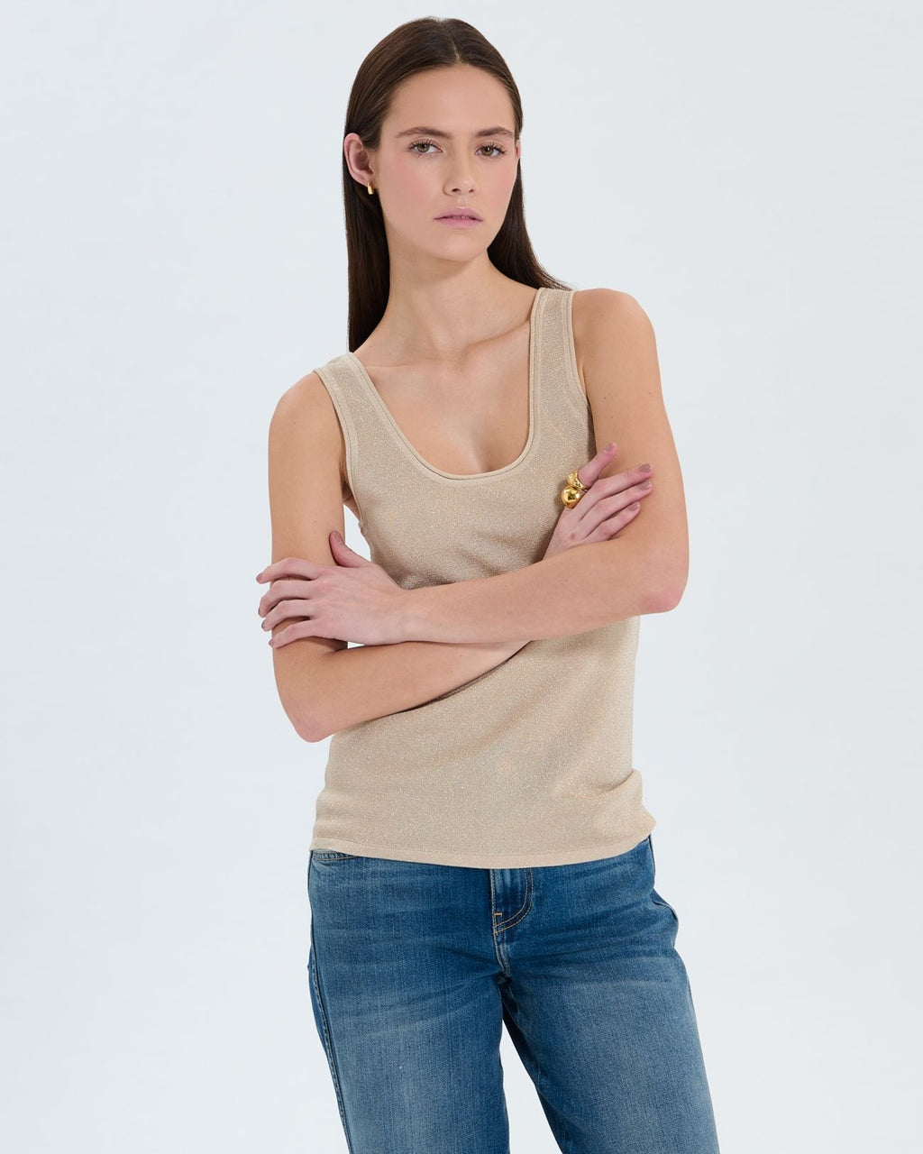 Champagne sequined tank top_1