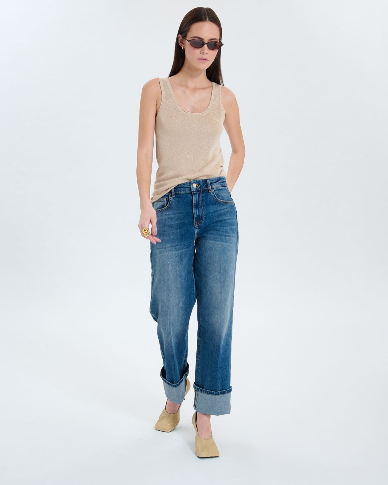 Champagne sequined tank top_2