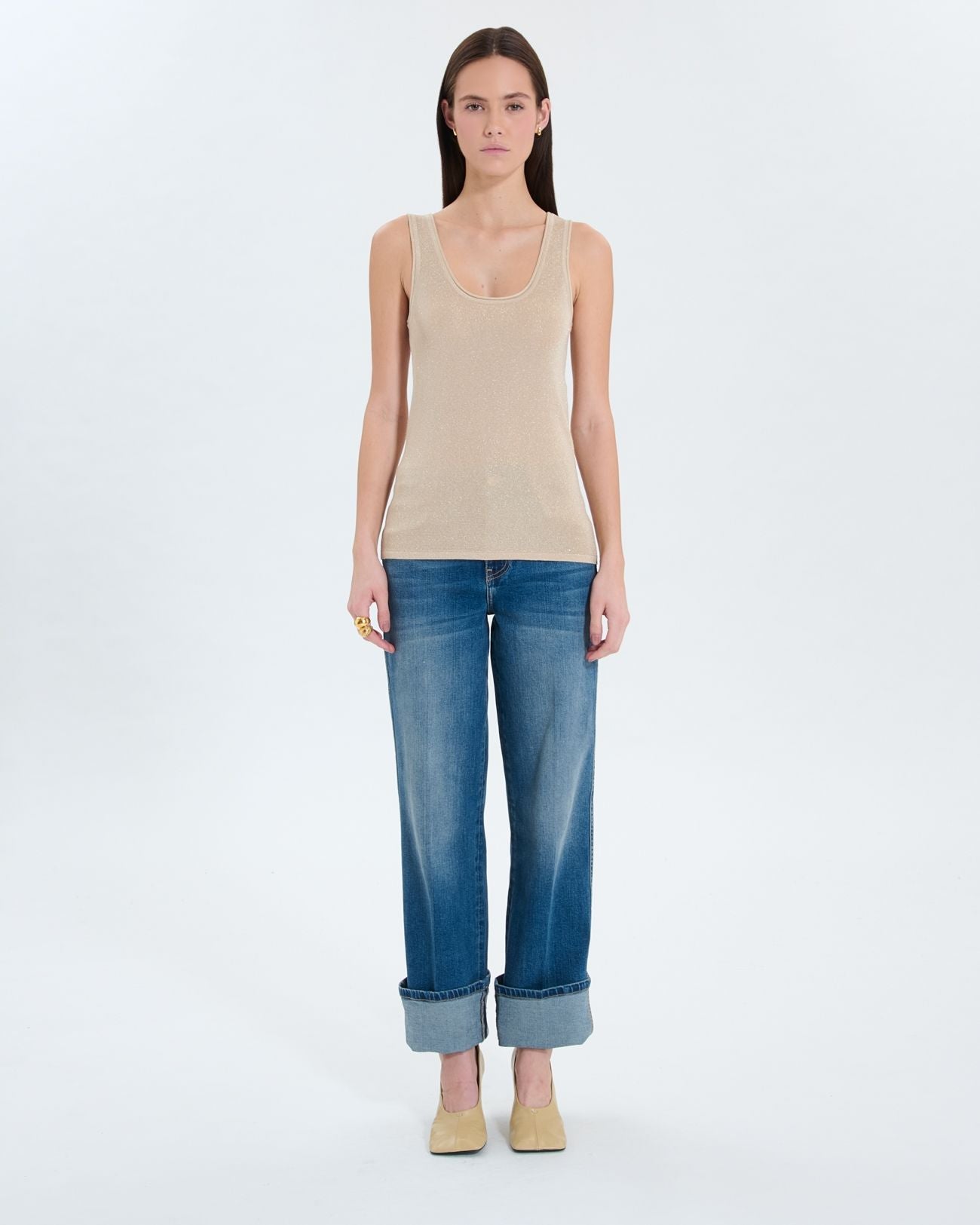 Champagne sequined tank top_4