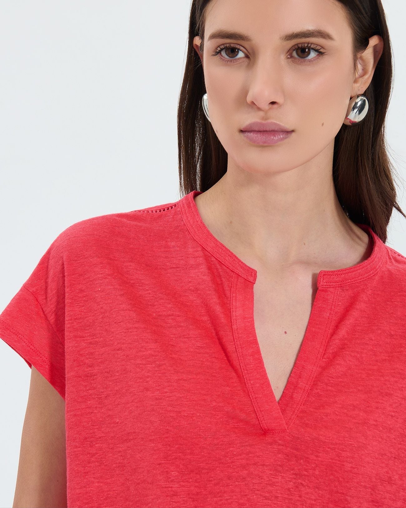 Coral linen top_2