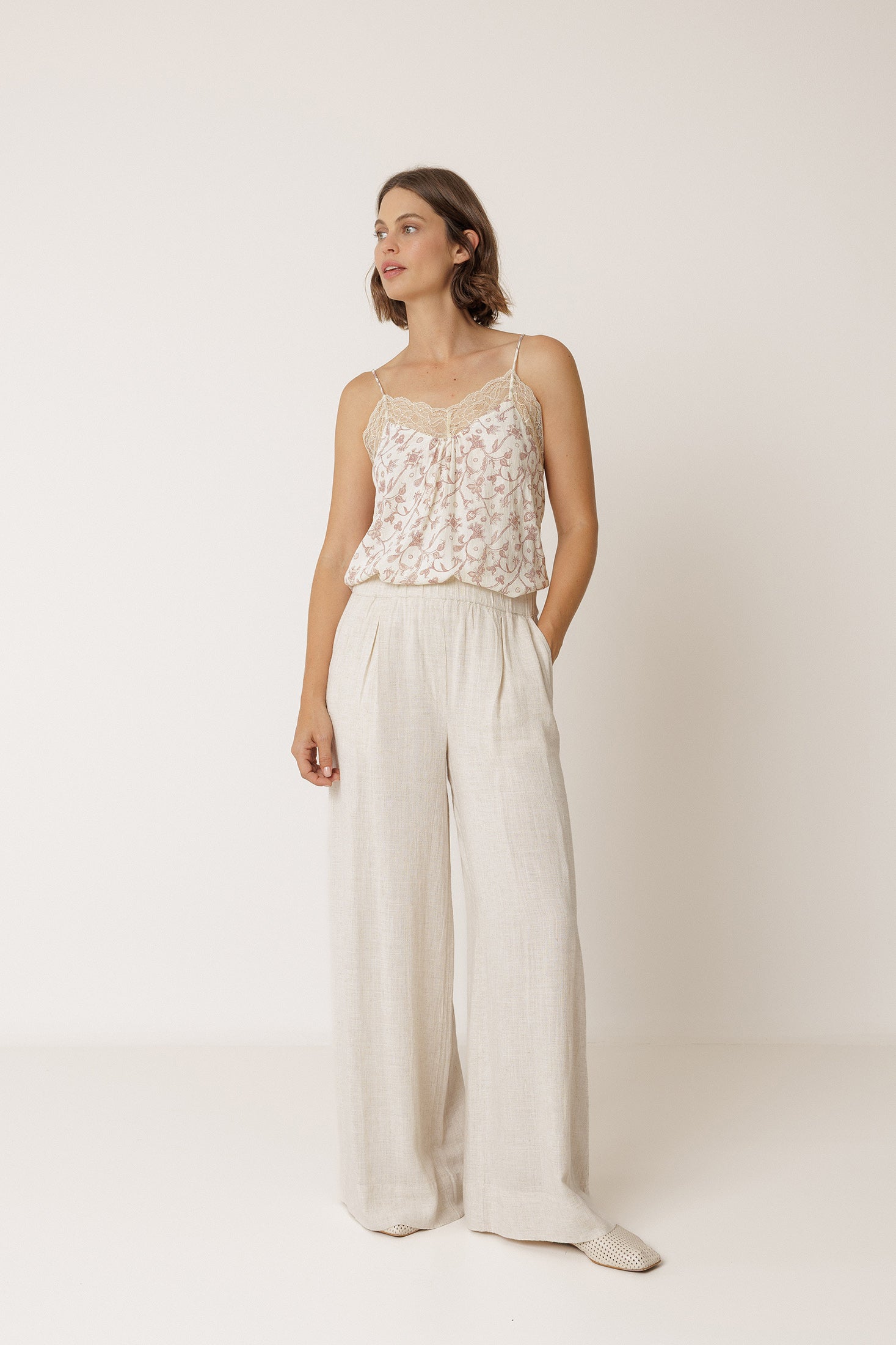 Lace Camisole Top - Ecru
