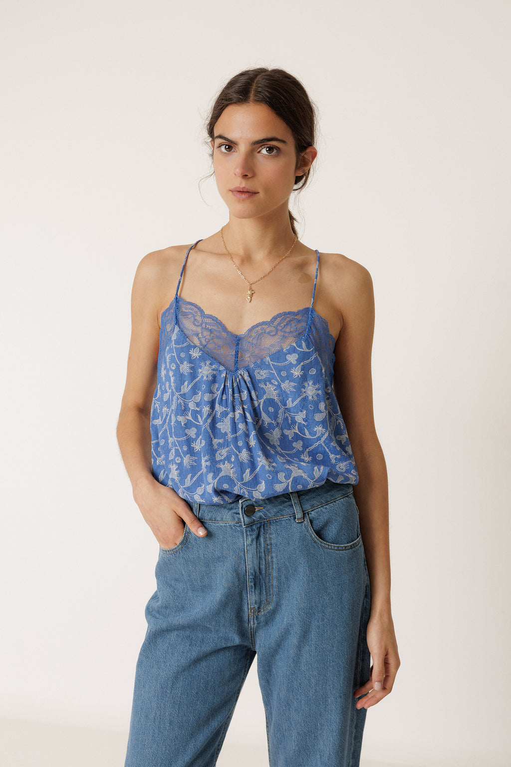 Camisola de Encaje - Azul Británico