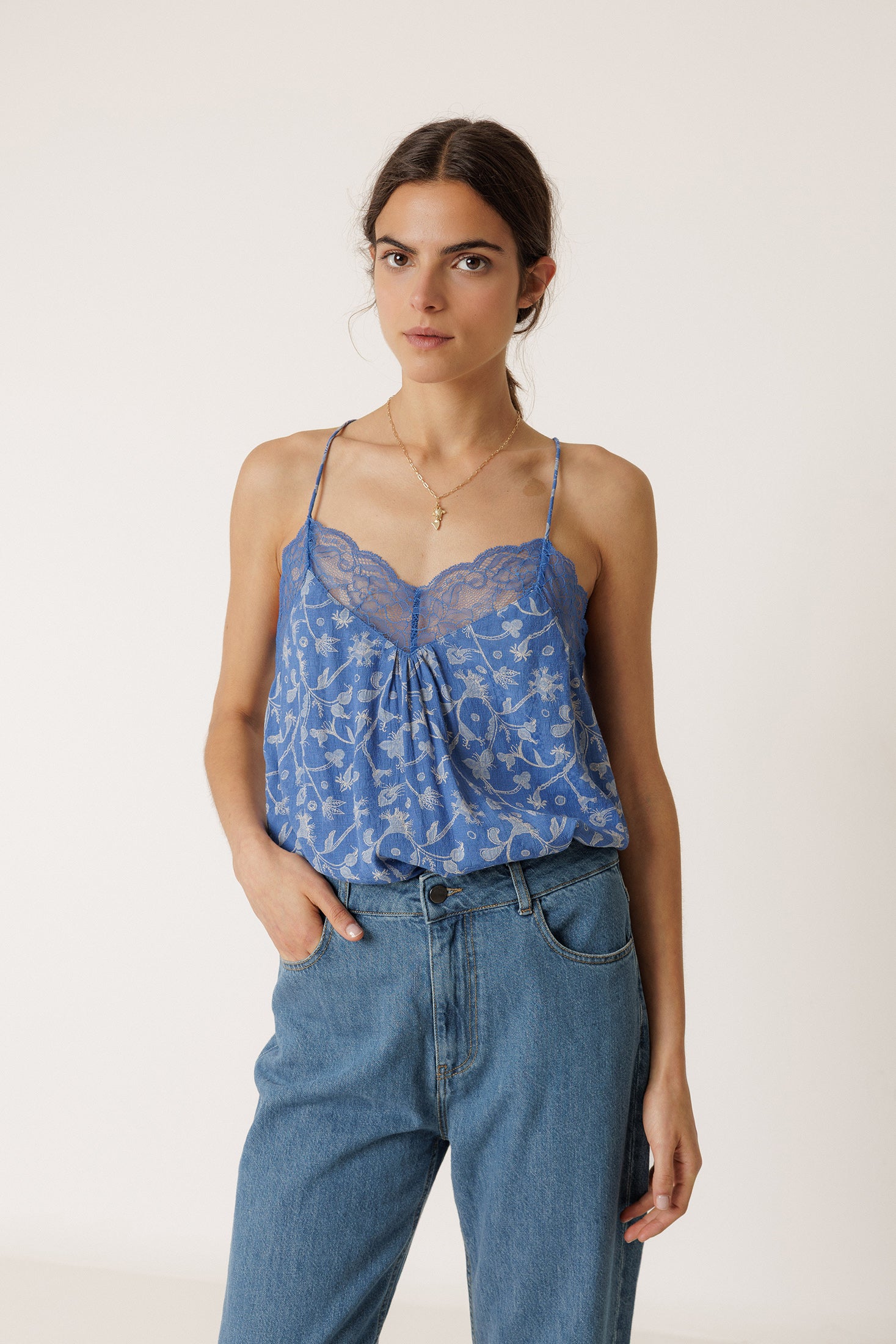 Camisola de Encaje - Azul Británico