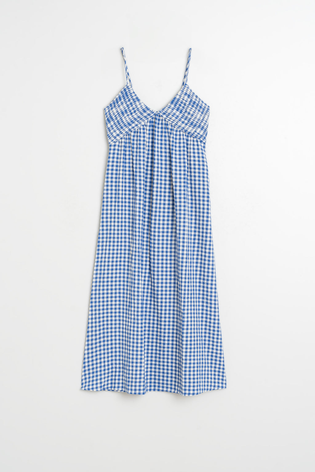 Gingham Strappy Dress - British Blue