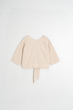 Cropped Multi-Way Tie Shirt - Beige