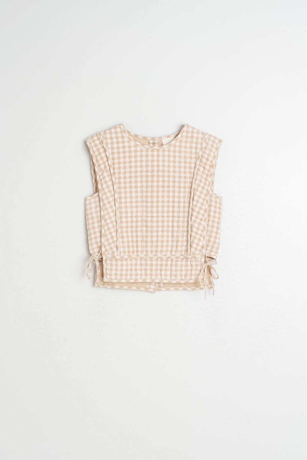 Top Acolchado de Cuadros - Beige