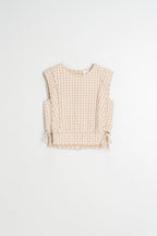 Top Acolchado de Cuadros - Beige