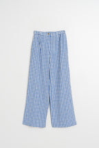 Pantalon Vichy Élastiqué - Bleu Britannique