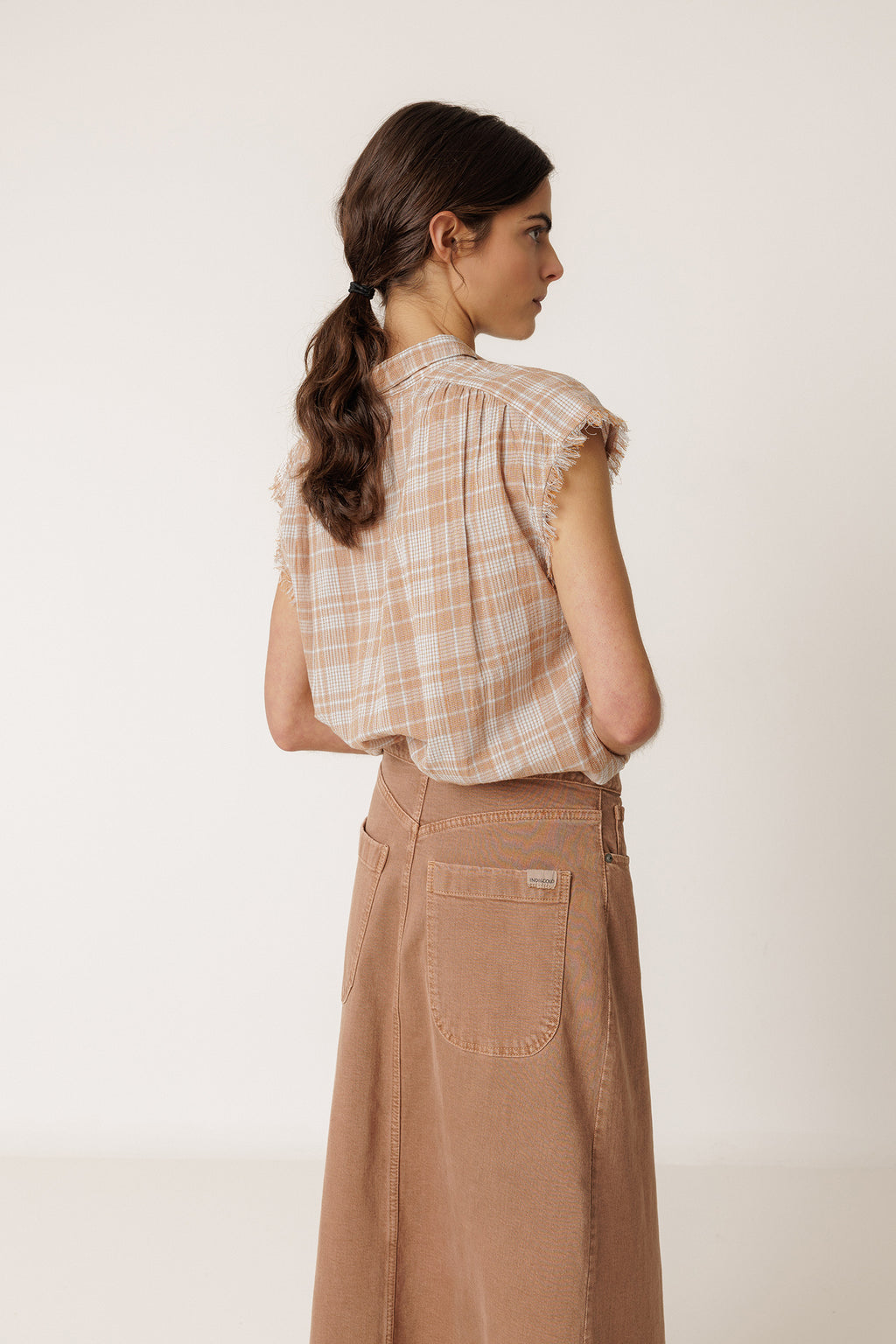 Frayed Cotton Shirt - Rust
