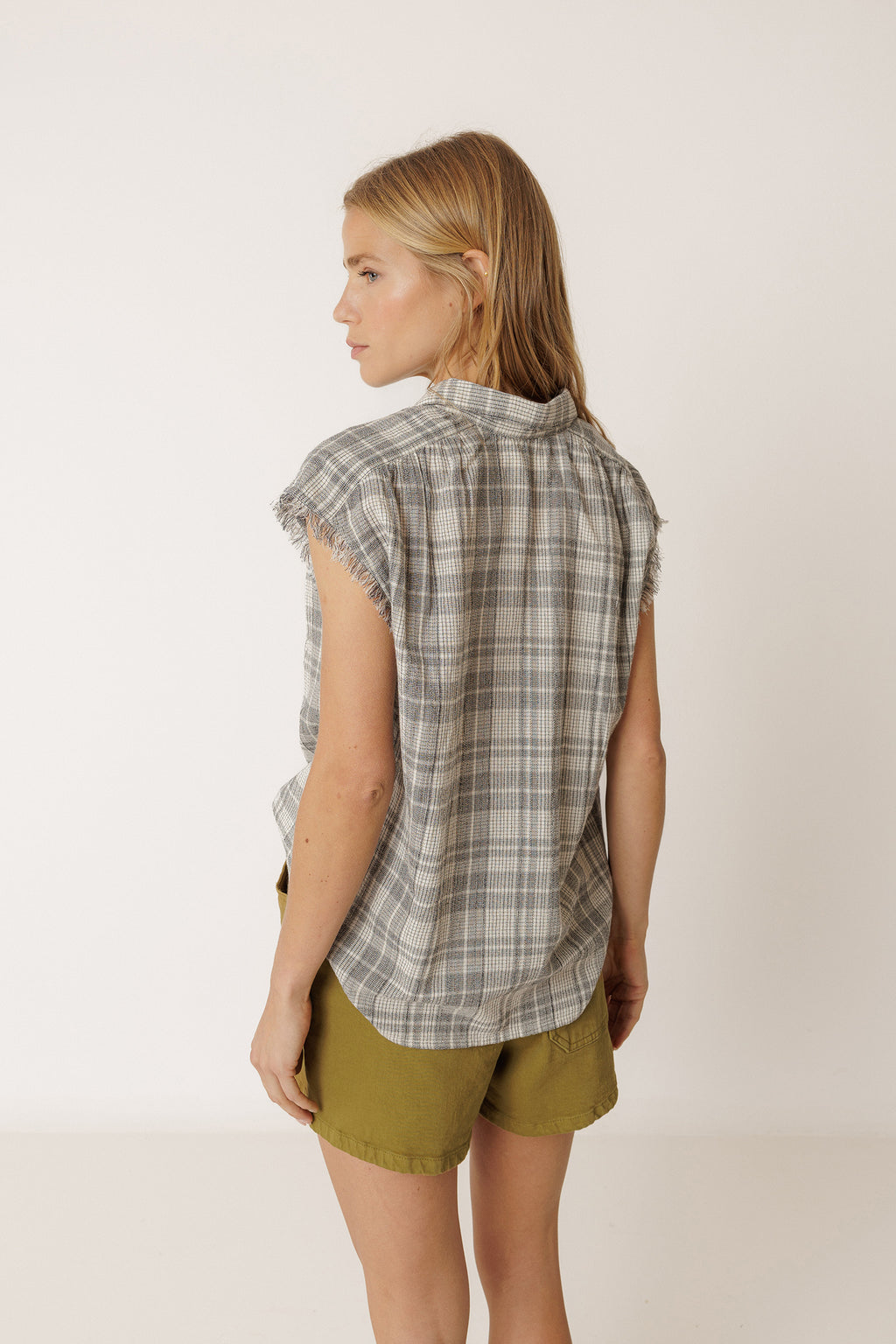 Frayed Cotton Shirt - Charcoal