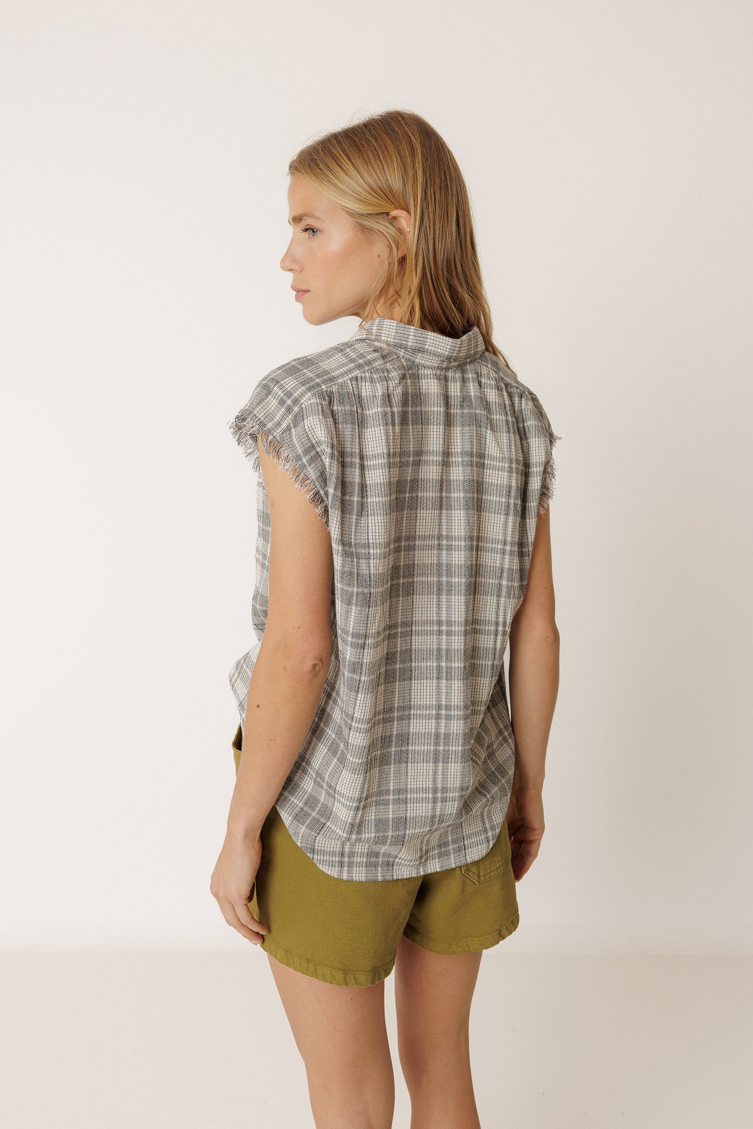 Frayed Cotton Shirt - Charcoal