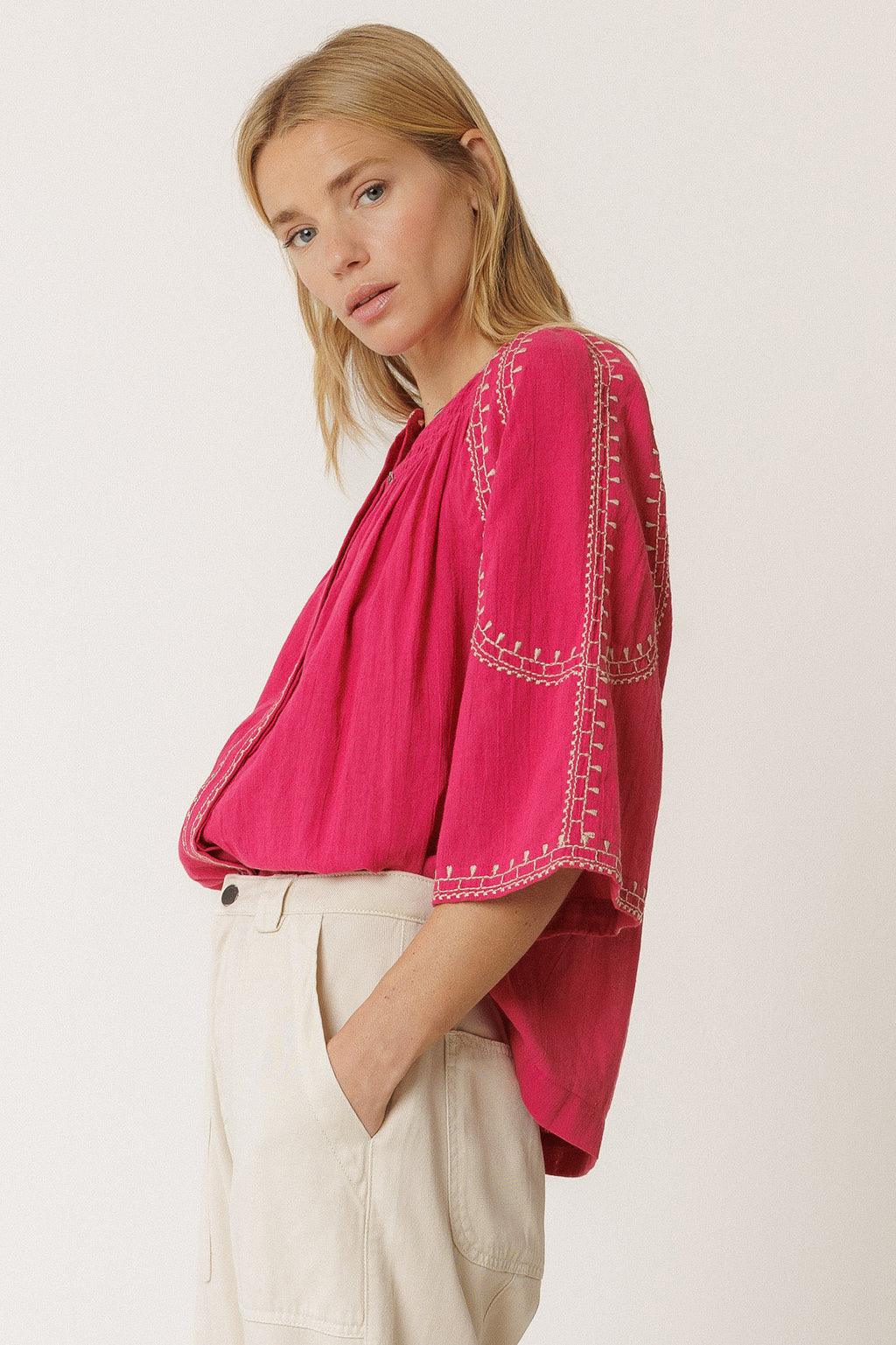 Bell Sleeve Shirt - Strawberry