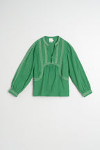 Blusa con Bordado Étnico - Verde